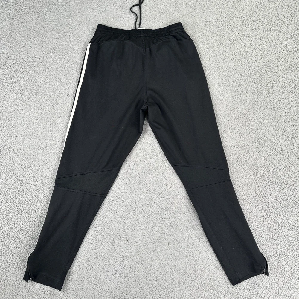 VTG Y2K Adidas Track Sweatpants Men Large Black Ankle Zip Logo Zipped Pockets